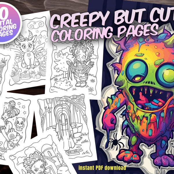 Halloween Coloring Book for Kids Halloween Party Kid Halloween Activity Book Coloring Pages Kawaii Chibi Creepy Cute Ghost Horror Colouring