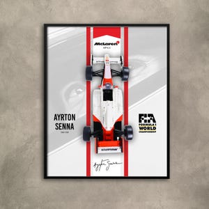 Wandposter für F1 McLaren MP4/4 Ayrton Senna Auto Hintergrund für Lego Icons Technik 10330 Formel 1 Formel 1 kompatibel