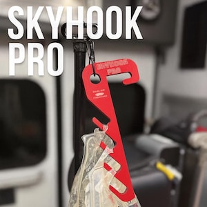 SkyHook Pro – Anodized Aluminum IV Bag Holder for Paramedics, EMS & Flight Crews.