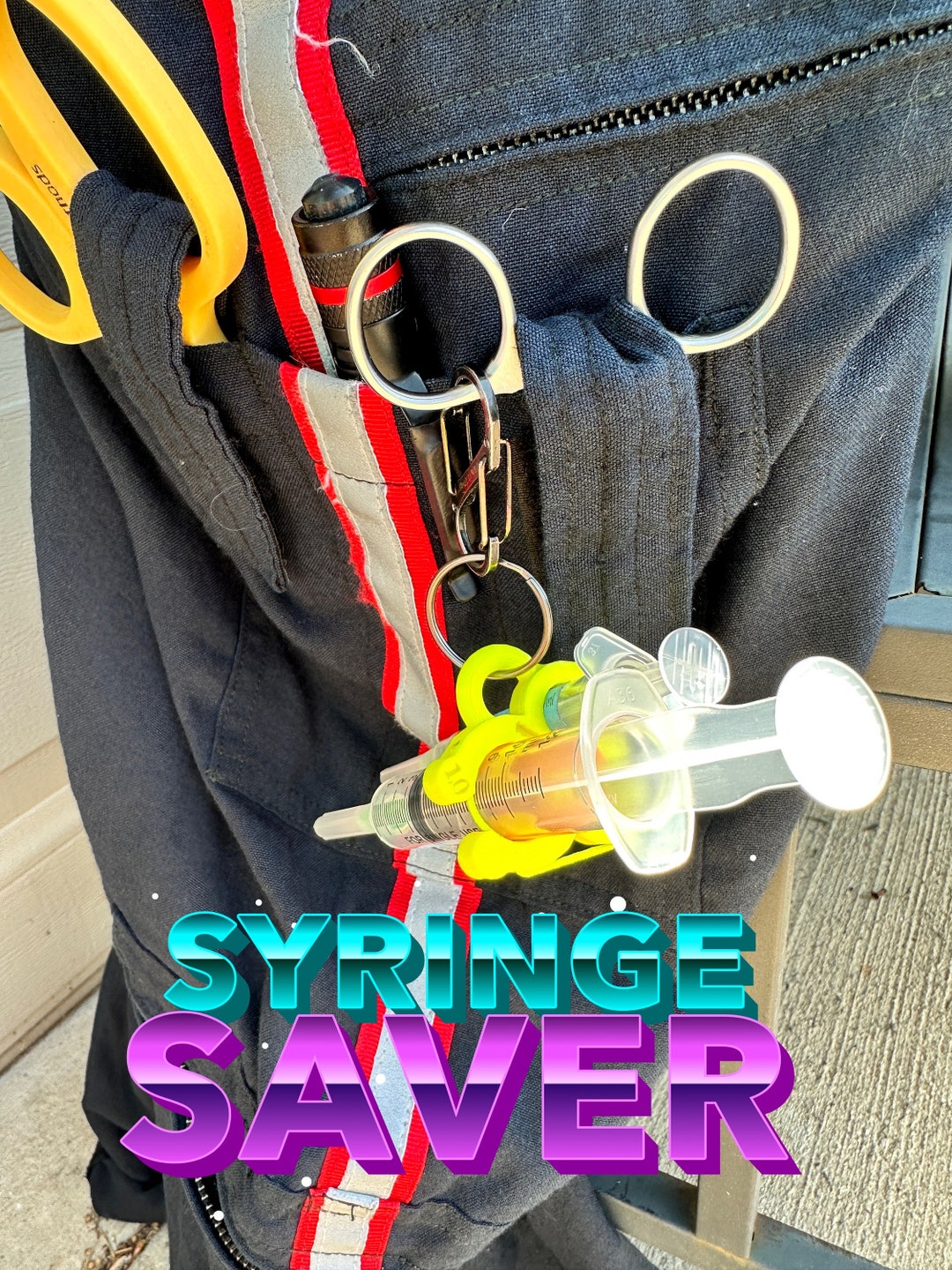 Syringe Saver compact Syringe Holder for EMS, Nurses, Pharmacists, and Paramedics Secures Easily