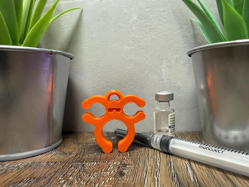 Syringe Saver: Compact Syringe Holder – Universal Fit, Lightweight, Clips to Badge or Uniform – For EMS, Nurses, Paramedics, and Pharmacists Neon Orange