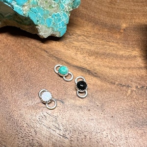 5mm connector turquoise, black onyx, and opal variety trio pack for permanent jewelry