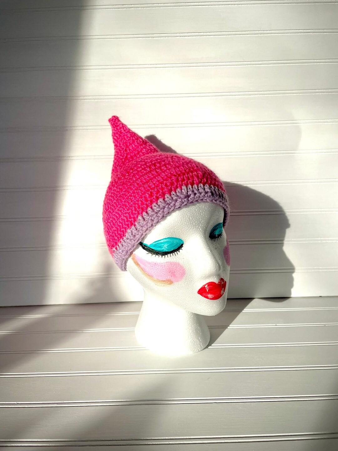 Cozy Crochet Witch Hat Beanie BARBIE PINK/LAVENDER Etsy