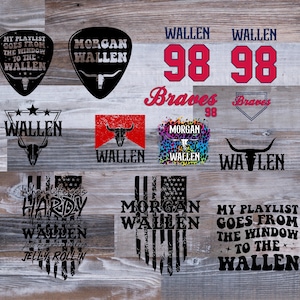 Bundle Retro Wallen Bull Skull Wallen Bundle Svg,Png, Wallen Cowboy Png, Retro Western Bull Skull Png, Country Music