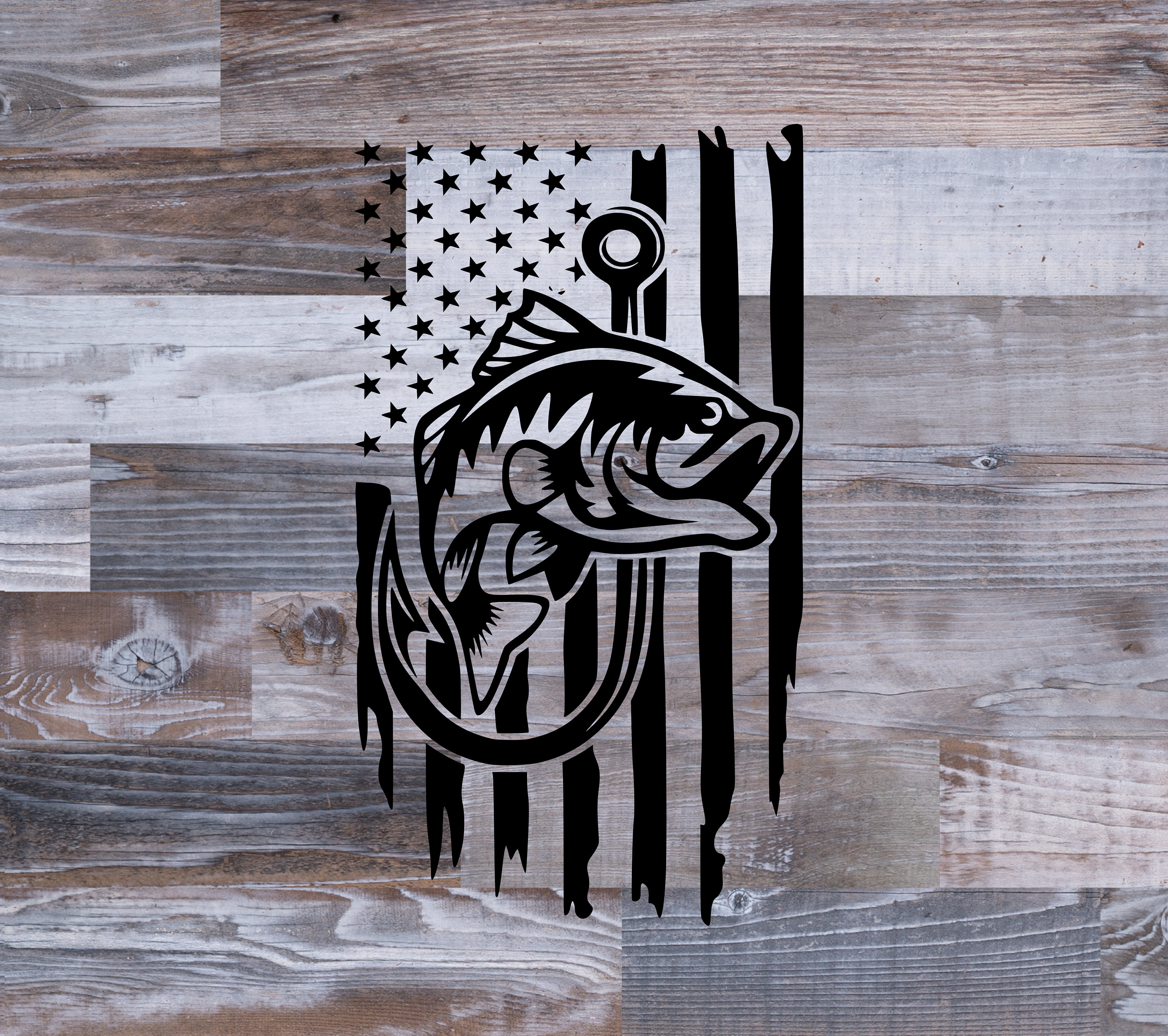 Bass Flag Decal 