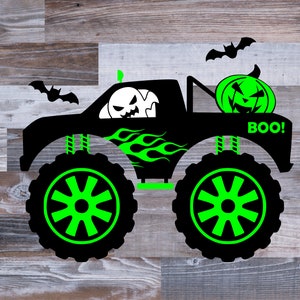 Dzieci Halloween SVG, Monster Truck SVG, Pumpkin SVG, Ghost SVG, Bat, Funny, Shirt, Png, Pliki SVG dla Cricut, Pobieranie projektów sublimacji
