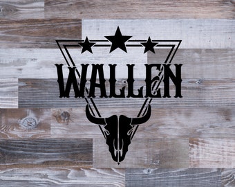 Retro Wallen Bull Skull PNG, Wallen Bull Skull Distressed PNG Digital Download, Cowboy Designs, Country Western Png, Svg, Concert Shirt