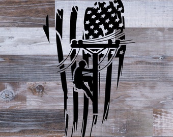 lineman, flag SVG, PNG digital download, silhouette, cricut, glowflorge