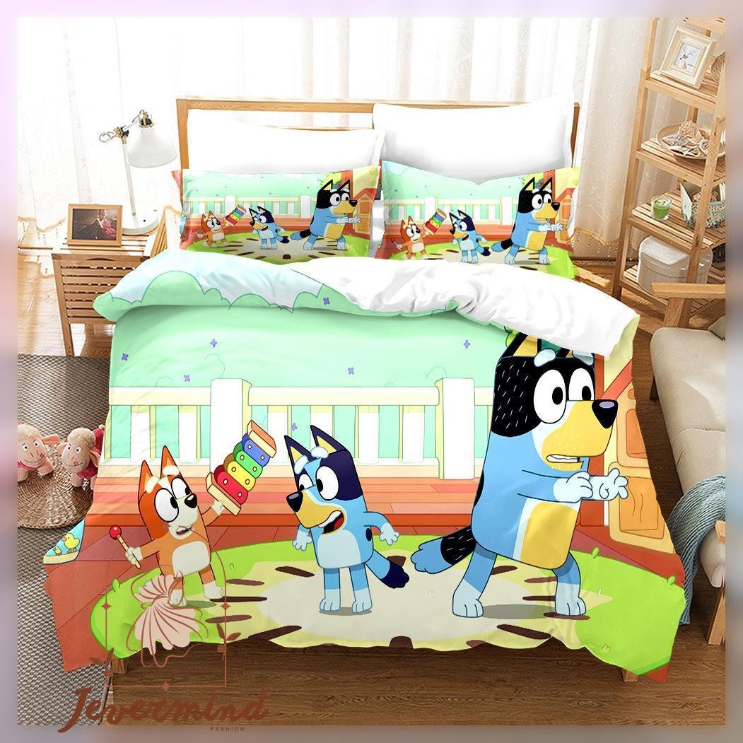 Bluey Bedding Set Bluey Duvet Cover Bluey Bed Set Bluey Fan Etsy