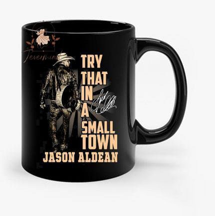 Try That In A Small Town, Jason Aldean 20oz Skinny Tumbler Travel Mug Cup