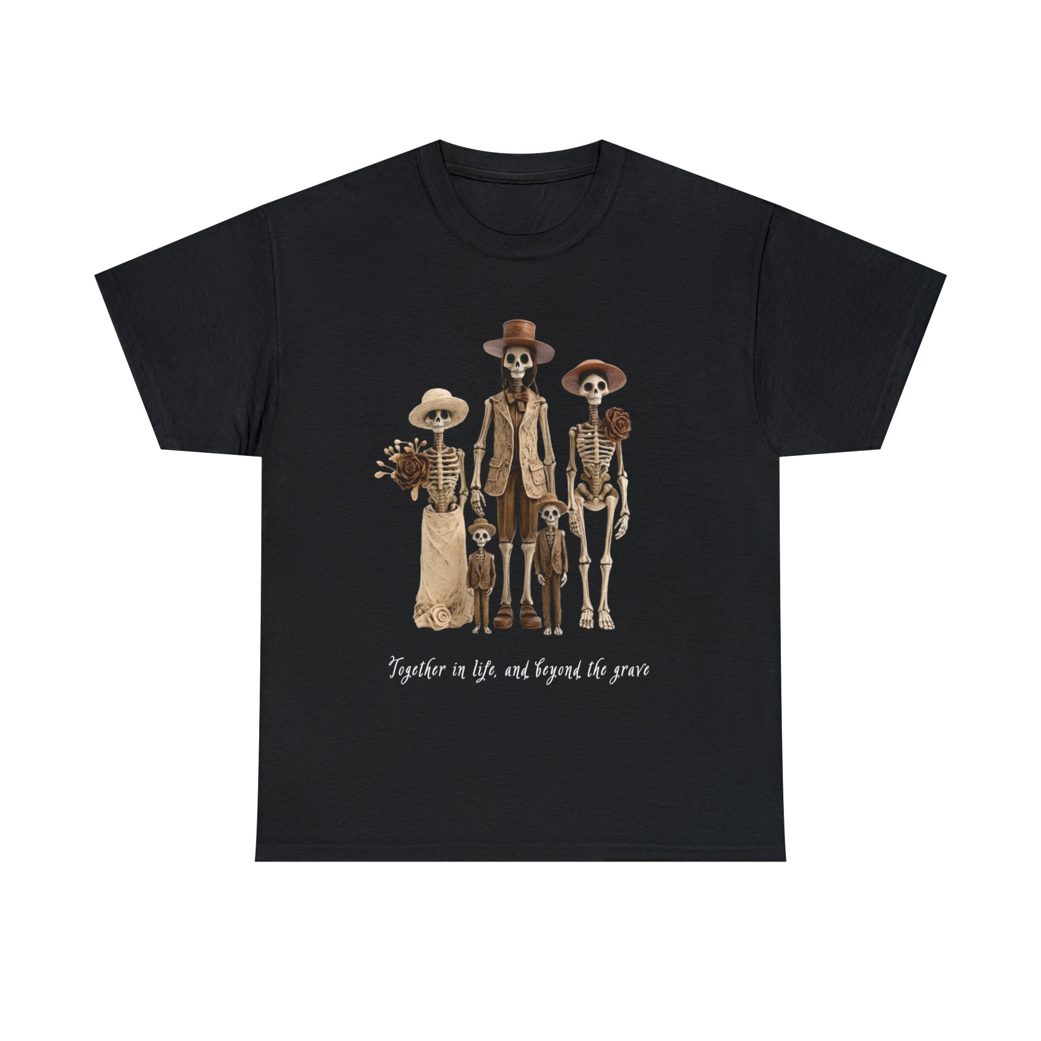 Discover Sentimental Skeleton Family Shirts, Halloween Gift, Together in Life and Beyond the Grave Shirt, Personalized Halloween Shirt, Family of 5