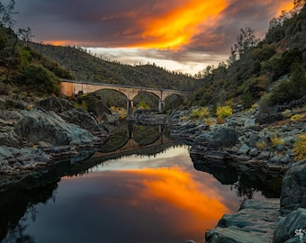 Print: No Hands Bridge in Auburn, CA