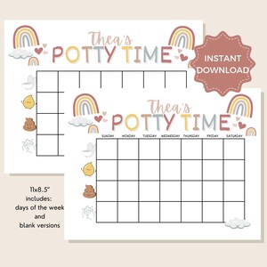 Toddler Rainbow Potty Training Chart