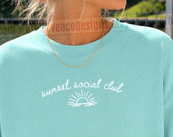 Sunset Social Club TShirt Lake Days Tee Coastal Granddaughter Boat Season T Shirt Comfort Colors® Lake Days Shirt Oversized Lake Vacation