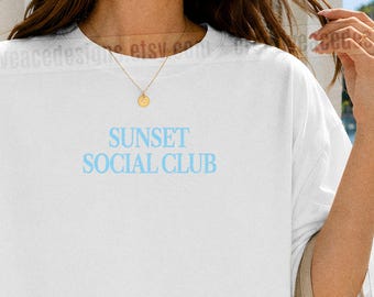 Sunset Social Club Shirt Coastal Granddaughter Boat Season T Shirt Lake Days Tee Oversized Lake Vacation Comfort Colors® Lake Days Shirt