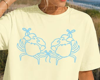 Cute Crab Bikini Top Zodiac Cancer Shirt East Coast Vacation Tee Coastal Granddaughter Beach Graphic Summer Tee If Crabby Return To Beach