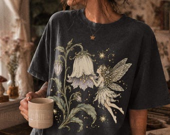 Boho Trendy Faerie Tee Botanical Nature Lover Gift Dark Academia Fantasy Faerie Dark Gothic Aesthetic Fairycore Cottagecore Gift Vintage