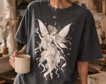 Boho Fairy Core Aesthetic Vintage Fantasy Lover Gift For Her Dark Academia Fantasy Fairycore Whimsical Shirt Faerie Dark Gothic Aesthetic