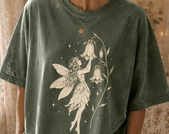 Botanical Fairy Grunge Shirt Dark Academia Fantasy Vintage Fantasy Lover Gift For Her Faerie Dark Gothic Aesthetic Firefly Wildflower