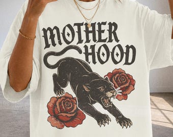 Trendy Alternative Metal Core Tee Old English Mother Goth Mom Life Graphic Tee Trendy Vintage Mama Tshirt Oversized Graphic Mom T-Shirt