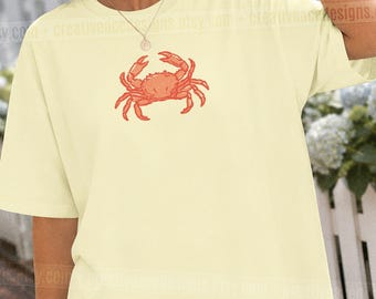Red Crab Shirt Zodiac Cancer Shirt East Coast Vacation Tee Coastal Granddaughter Beach Graphic Summer Seafood Tee If Crabby Return To Beach