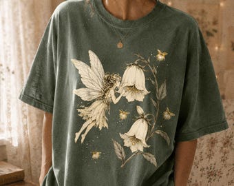 Botanical Fairy Core Cottagecore T Firefly Wildflower Faerie Dark Gothic Aesthetic Dark Academia Fantasy Vintage Fantasy Lover Gift For Her