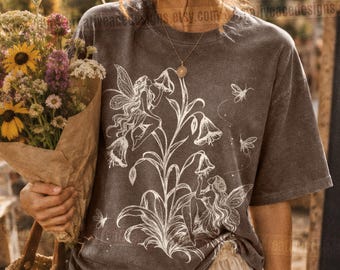 Dancing Fairies  Fairycore Whimsical Shirt Faerie Dark Gothic Aesthetic Vintage Fantasy Lover Gift Dark Academia Fantasy
