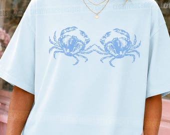 Cute Crab Shirt Zodiac Cancer Shirt East Coast Vacation Tee Coastal Granddaughter Beach Graphic Summer Seafood Tee If Crabby Return To Beach