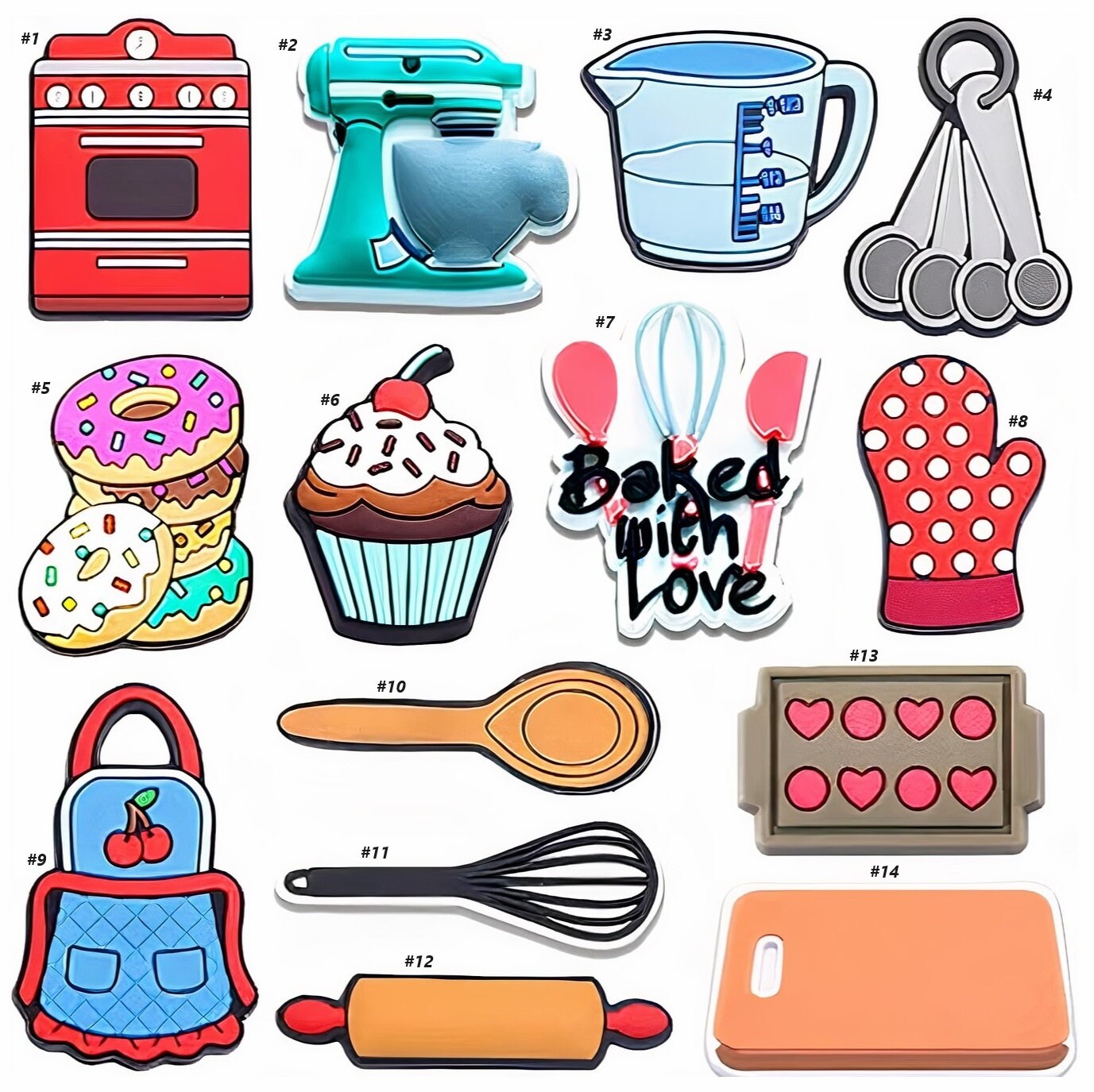Baking Themed Croc Charms Baking Pastry Tools Shoe Charm Baker Shoe Clips  Shoe Accessories Perfect Gift for Bakers 