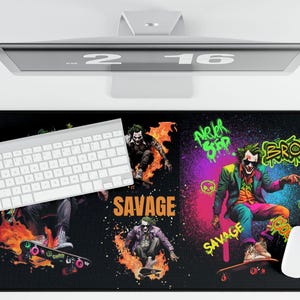 joker skateboard Desk Mats computer gamer office work mouse pad laptop skateboard joker computer accessory college kids joker back to school