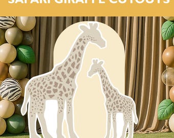 Safari Giraffe Cutouts: Birthday Party Decor, Weatherproof Coroplast