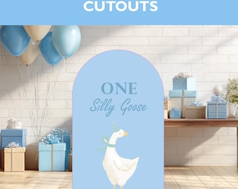 One Silly Goose First Birthday Backdrop | Goose Birthday Party Sign | First Birthday Display | Cake Smash Backdrop | Baby Birthday Decor