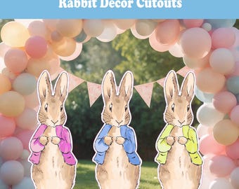Peter Rabbit Cutout Decoration, Rabbit Baby Shower Decor, Backdrop Decor, Yard Sign Art, Easter Bunny Art, Rabbit Decor
