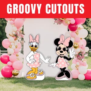 Groovy Minnie Mouse Cutout | Large Coroplast Birthday Party Prop | Yard Sign Standee Centerpiece