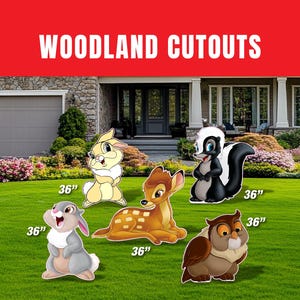 Bambi Cutouts, Bambi standee, Bambi prop, yard sign lawn sign Birthday Props, Birthday Party, Party Props, centerpieces Backdrop, woodland