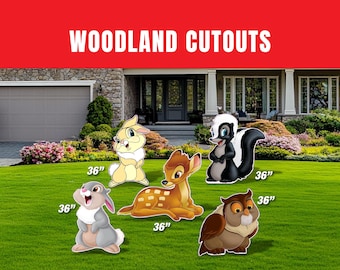 Bambi Birthday Party Cutouts - Woodland Party Prop, Yard Sign