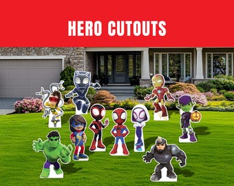 Hero Cutout: Personalized Birthday Party Decor, Lawn Sign