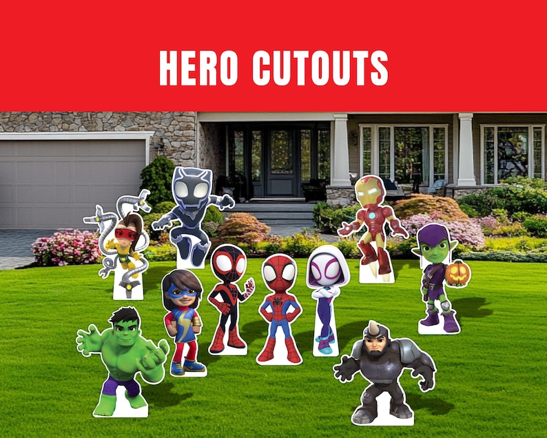 Hero Cutout Personalized Birthday Party Decor, Lawn Sign Etsy