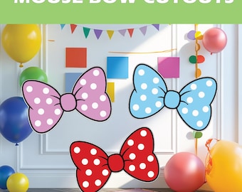 Minnie Mouse Bow Cutouts: Birthday Party Centerpieces
