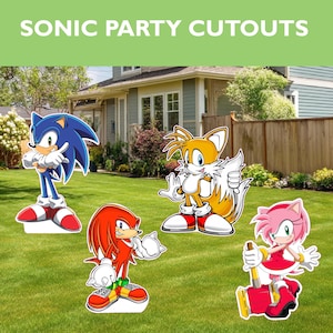 Découpes Sonic et Knuckles, Accessoires de fête d'anniversaire Sonic, Découpes Knuckles, Panneaux de jardin d'anniversaire, Centres de table, Toile de fond, Découpes de queues