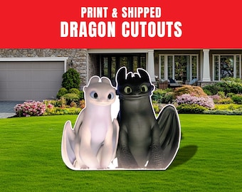 Dragon Party Cutouts: Coroplast Dragon Sign, Birthday Decoration