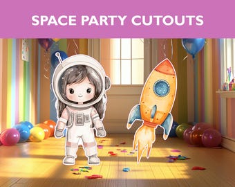 Space Astronaut Party Cutouts: Birthday Centerpiece Decorations, 11 pcs