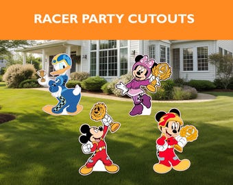 Mouse Racer Party Cutouts: Coroplast Lawn Signs