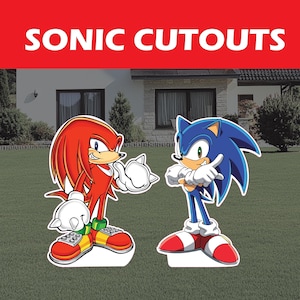 Découpes Sonic et Knuckles, Accessoires de fête d'anniversaire Sonic, Découpes Knuckles, enseignes de jardin d'anniversaire, centres de table, toile de fond