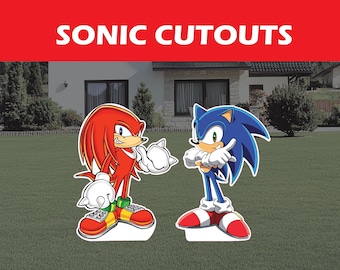 Sonic and Knuckles Cutouts: Birthday Party Yard Decor