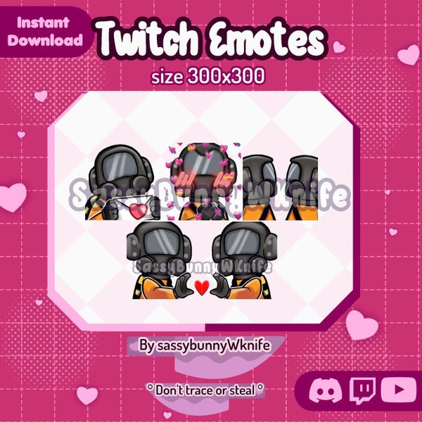 Lethal company Valentine's Day Emotes Animated / Twitch / Discord / Téléchargement instantané