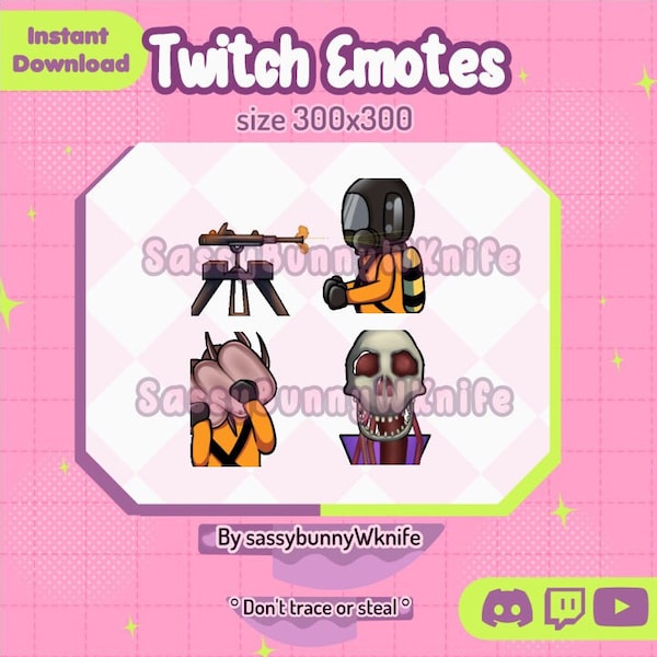 Lethal company Emotes Update V.3 Animated / Twitch / Discord / Instant download