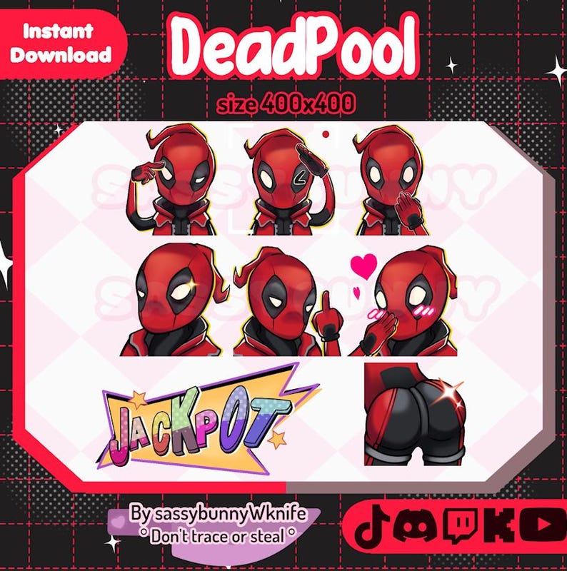 Deadpool Rivals Emote Deadpool / Marvel Rivals / Emotes / Twitch / Discord / Animated - Etsy