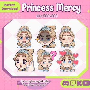 Royal Princess Mercy / Emotes / Overwatch 2 / Twitch / Discord / Animated /