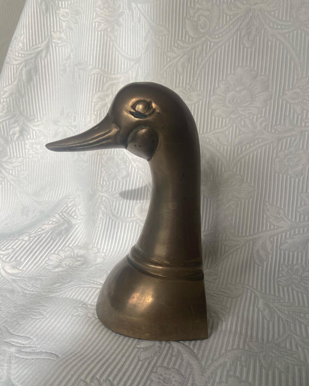 Vintage Brass Goose Bookend Doorstop Library Bookshelf Mid Etsy